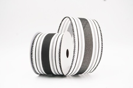Black  Classic Multi-Color Vertical Stripe Ribbon_KW0447GC-1-53